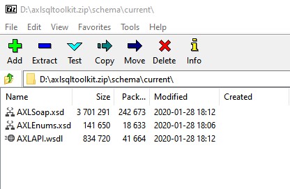 AXL Toolkit Schema Filelist
